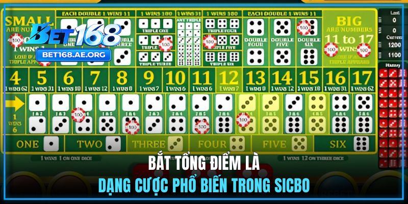 Các Dạng Cược Phổ Biến Trong Sicbo Và Cách Hiểu Tỷ Lệ 2 Bắt tổng điểm là dạng cược phổ biến trong Sicbo